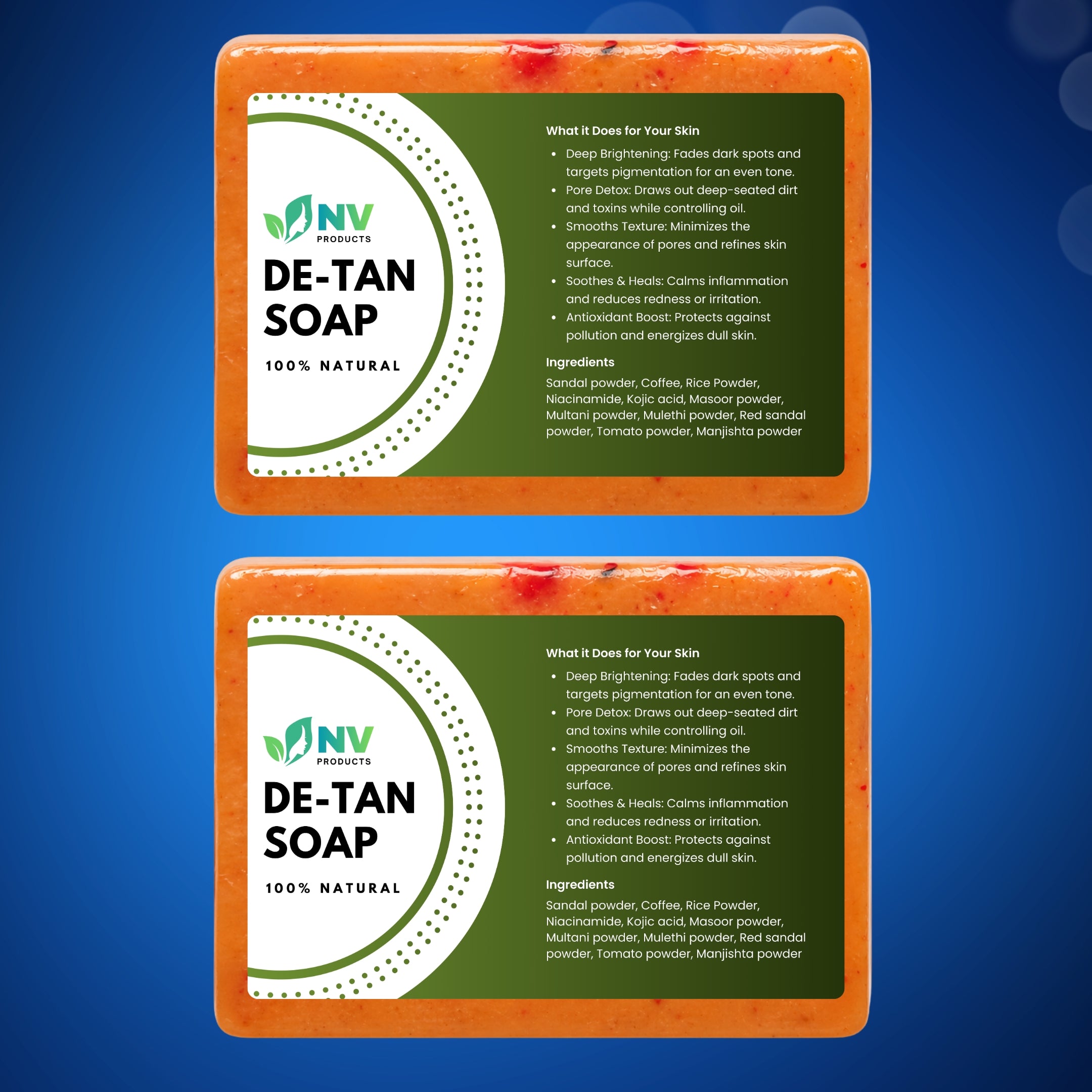 #De-Tan Soap - 100% Natural (Pack of 2)