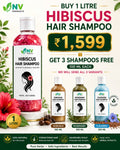 1litre Hibiscus shampoo,+ 3, 100ml shampoo free