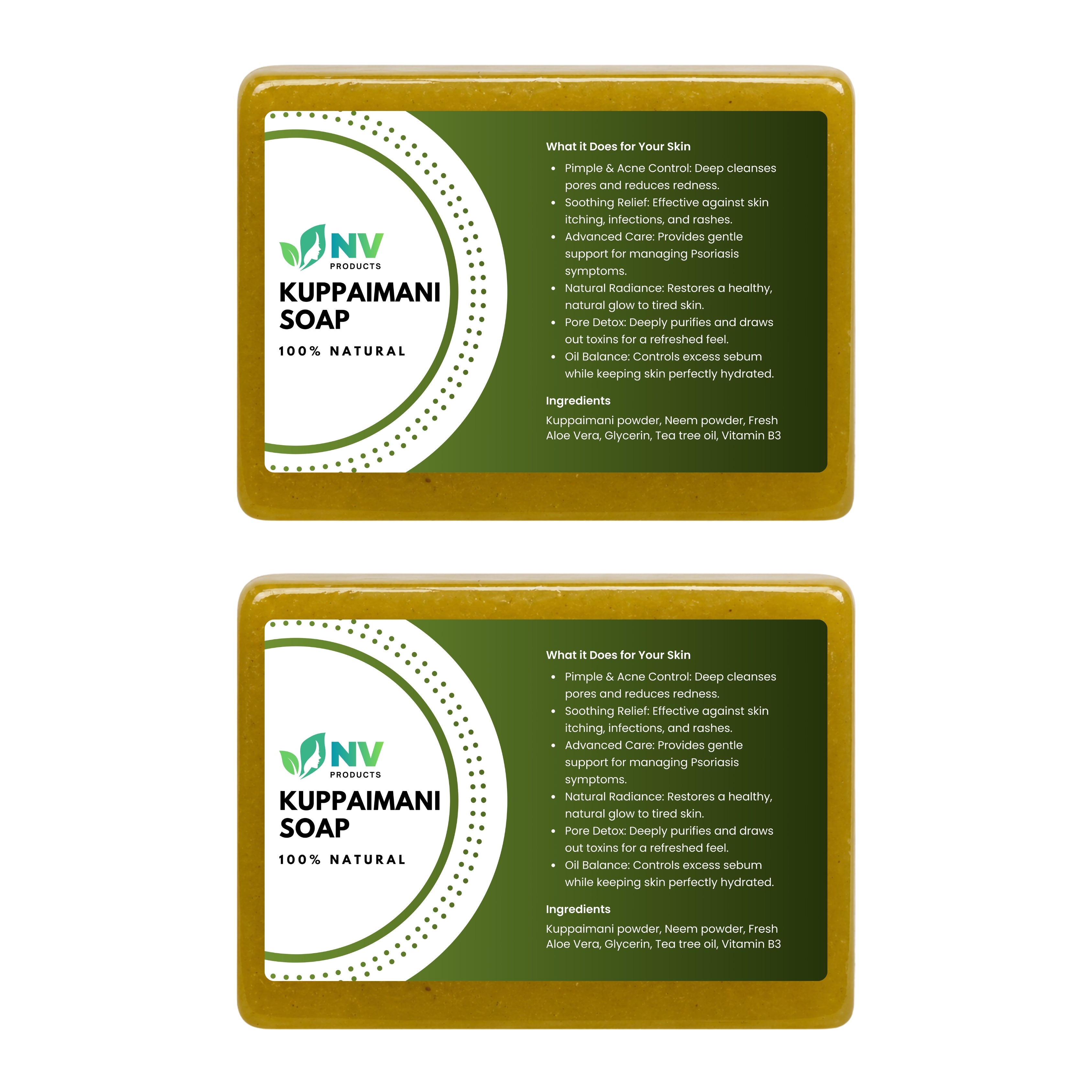 Kuppaimani Soap - 100% Natural (95 g, Pack of 2)